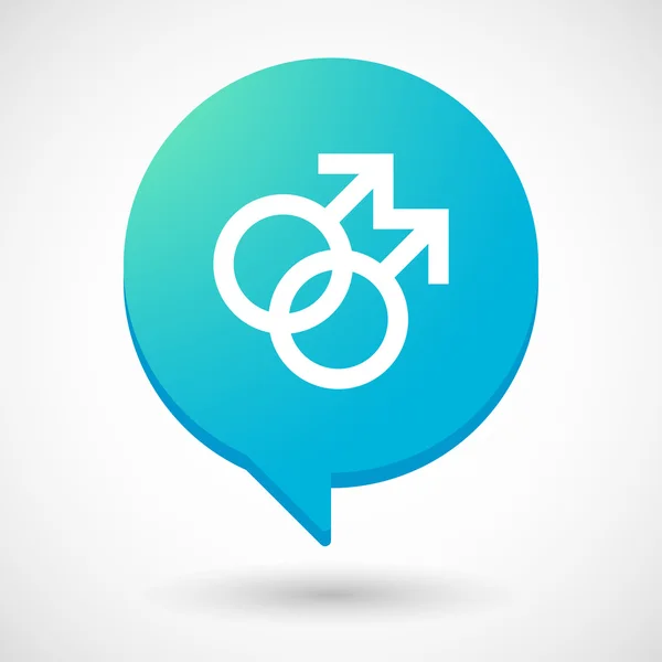 Komické bubliny ikona s mužské homosexuální znamení — Stockový vektor