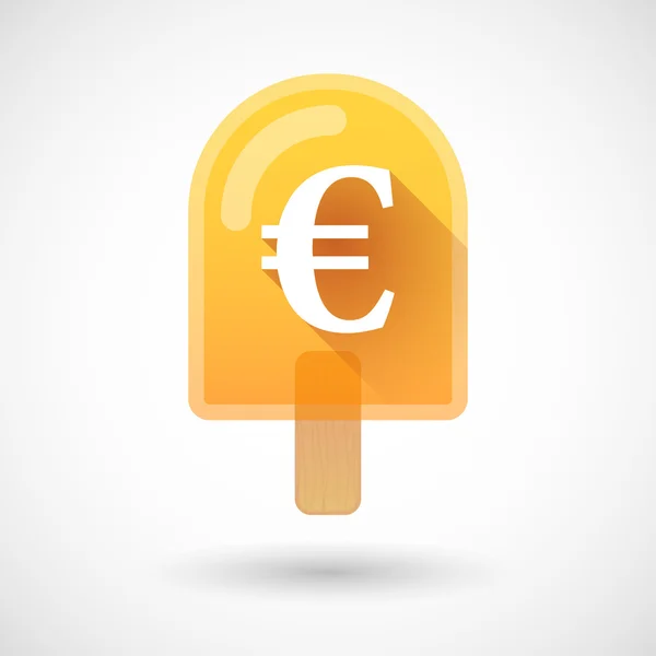 Icono de helado con un signo de euro — Vector de stock