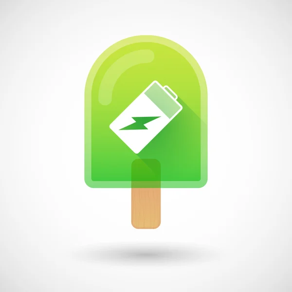 Ice cream icon with a battery — Stock Vector