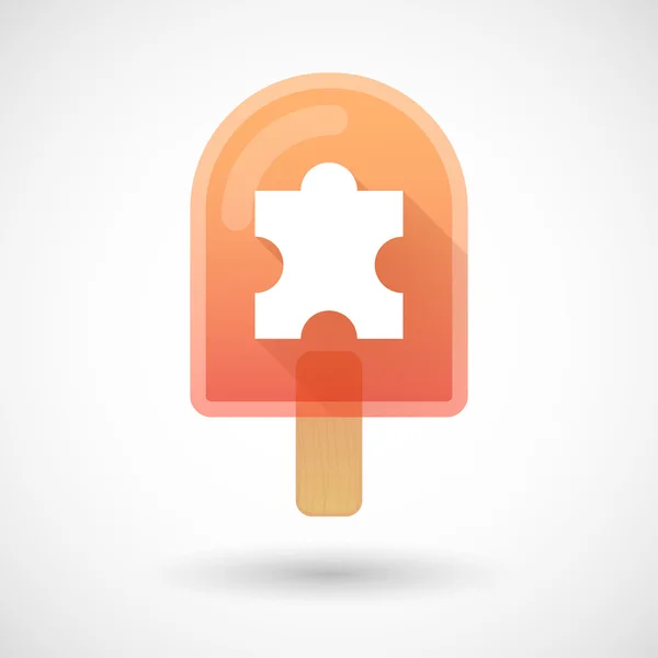 Ice cream icon with a puzzle piece — Stock Vector