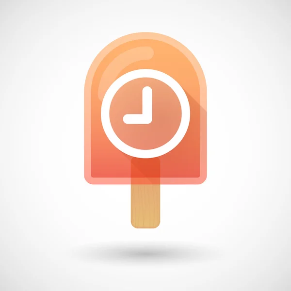 Icono de helado con un reloj — Vector de stock