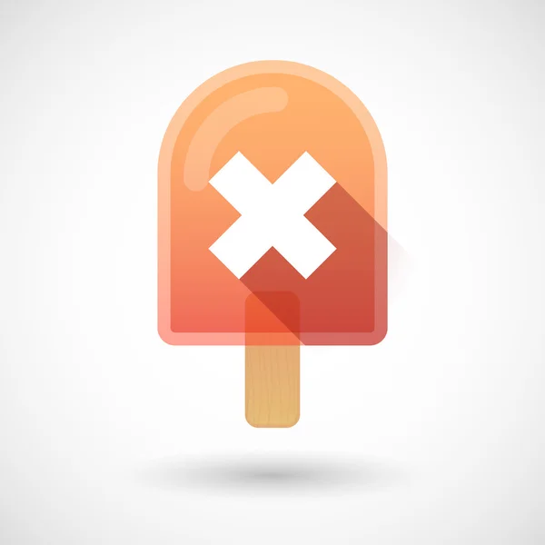 Ícone de sorvete com um sinal "X" — Vetor de Stock