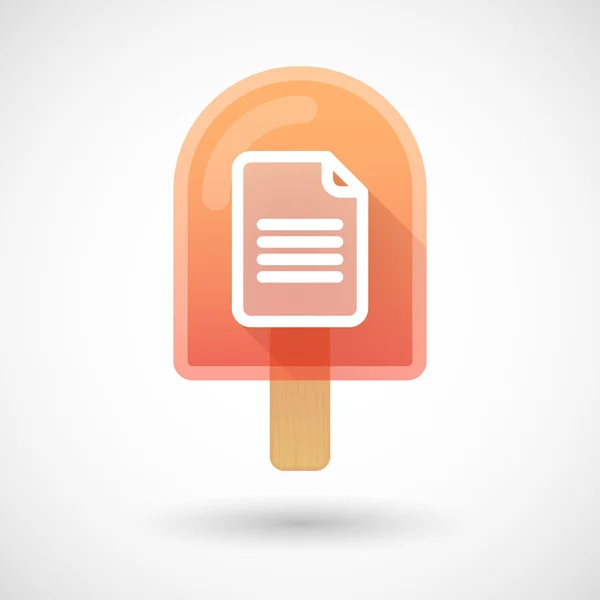 Ice cream icon with a document — Stock Vector