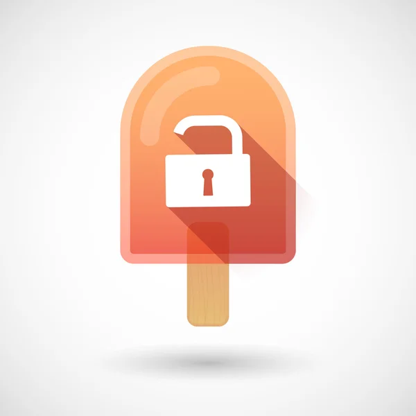 Ice cream icon with a lock pad — Stock Vector