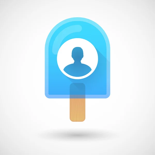 Ice cream pictogram met een mannelijke avatar — Stockvector