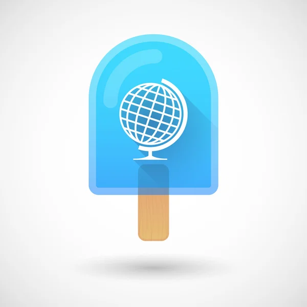 Ícone de sorvete com um globo mundial — Vetor de Stock