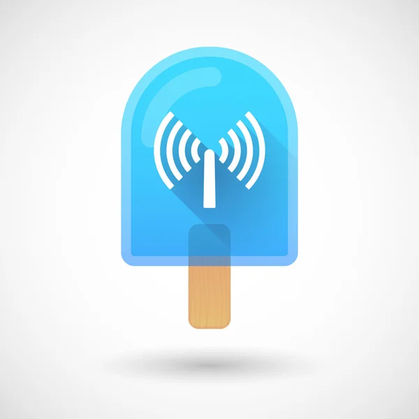 Ice cream icon with a wifi antenna — Stock Vector