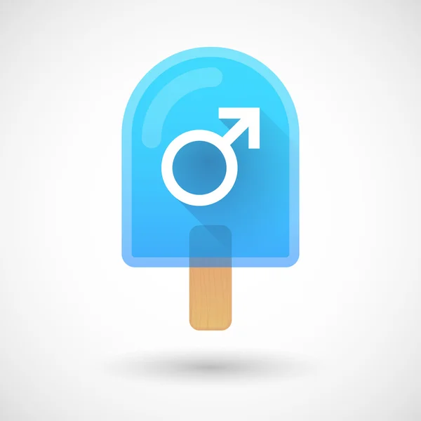 Ice cream ikona s znak mužského pohlaví — Stockový vektor