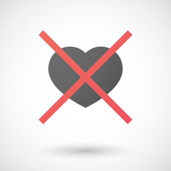Not allowed icon with a heart