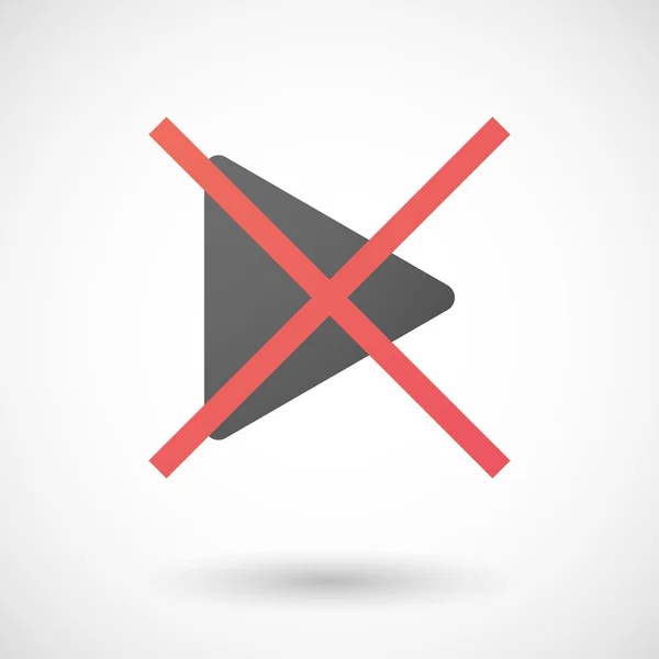 Not allowed icon with a play sign — Stock Vector