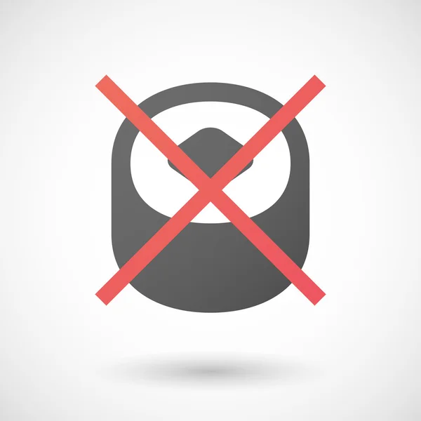 Icône interdite avec un sushi — Image vectorielle