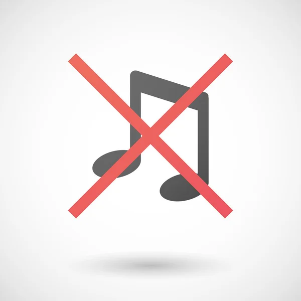 Not allowed icon with a musical note — Stock Vector