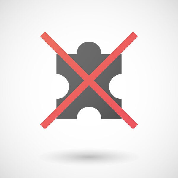 Not allowed icon with a puzzle piece