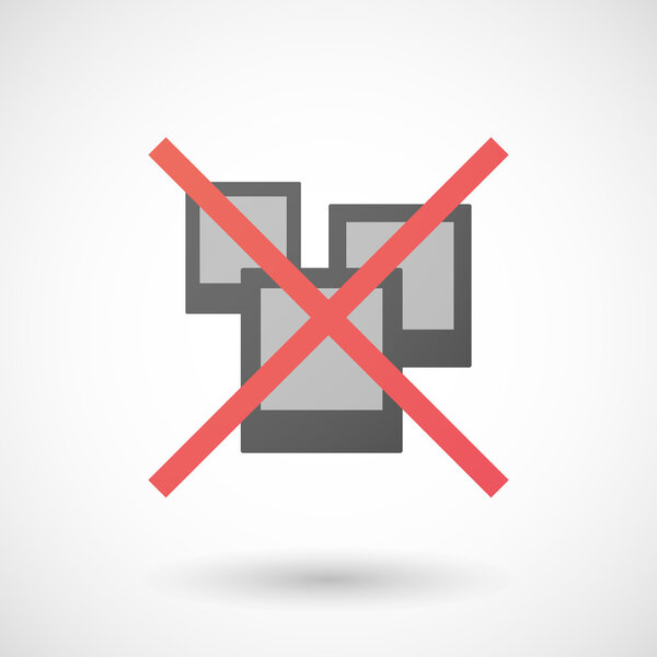 Not allowed icon with a bunch of photos