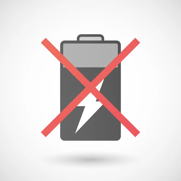 Inte tillåtet ikon med ett batteri — Stock vektor