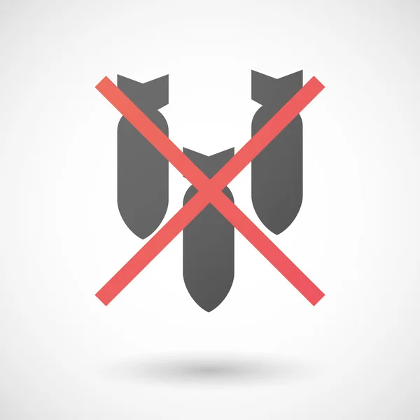 Not allowed icon with bombs — Stock Vector
