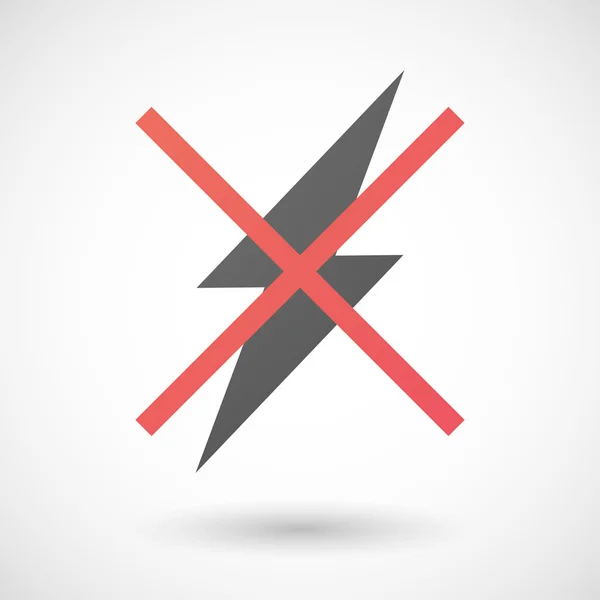 Not allowed icon with a lightning — Stock Vector