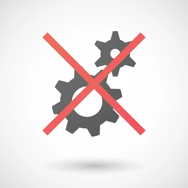 Not allowed icon with gears — Stock Vector