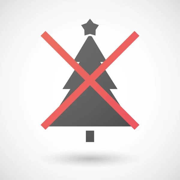 Nem szabad ikon-val a karácsonyfa — Stock Vector