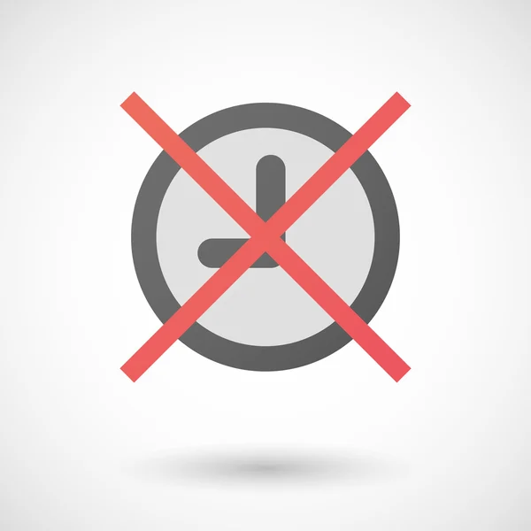 Not allowed icon with a clock — Stock Vector