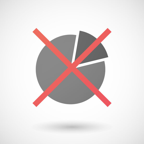 Not allowed icon with a pie chart