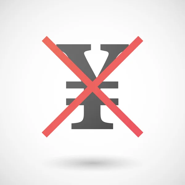 Icône non autorisée avec un signe yen — Image vectorielle