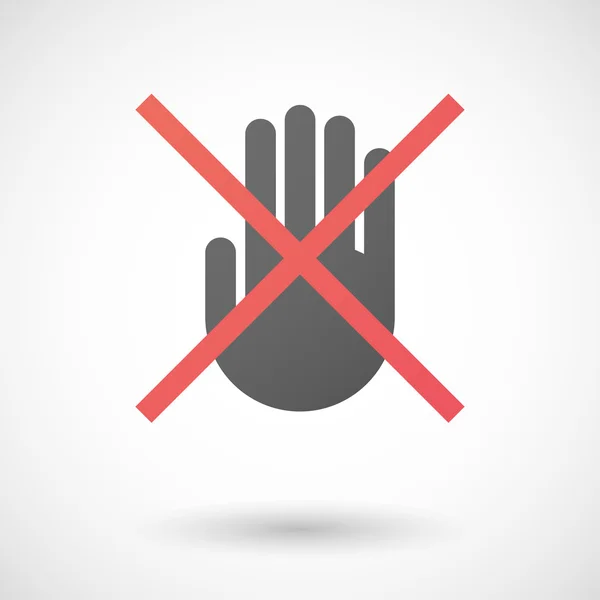 Not allowed icon with a hand — Stock Vector