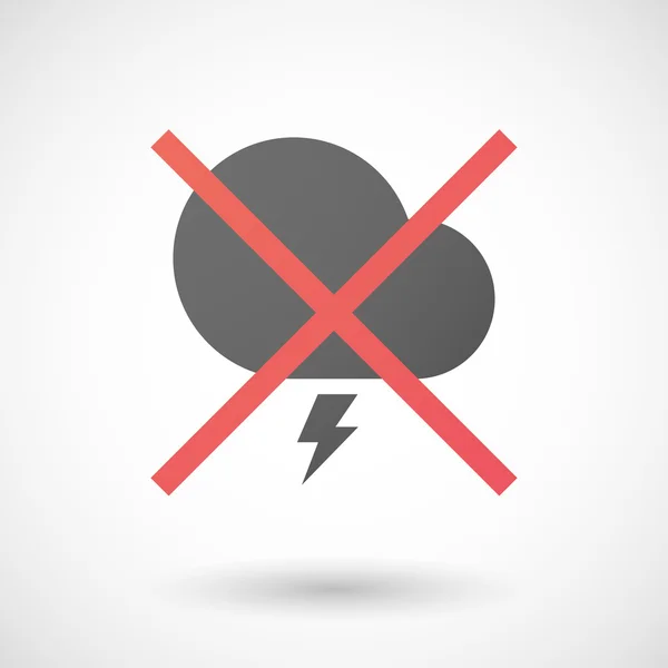 Not allowed icon with a stormy cloud — Stock Vector