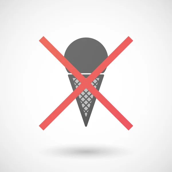 Not allowed icon with a cone ice cream — Stock Vector