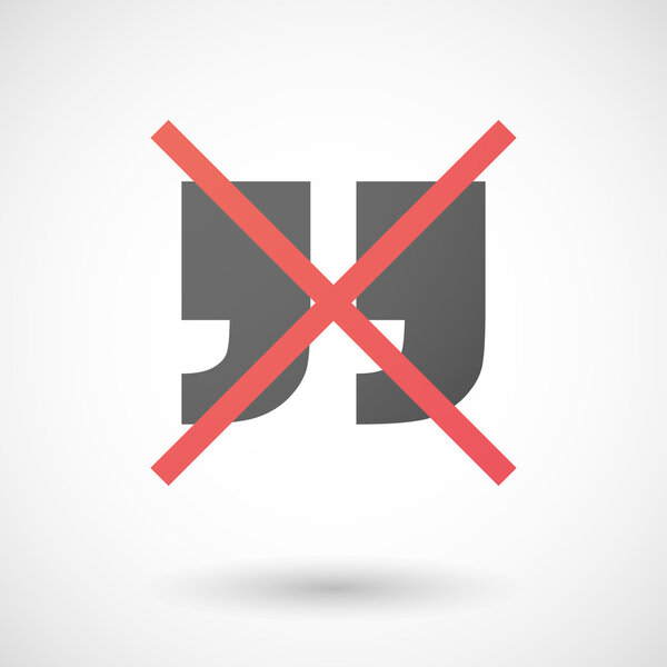 Not allowed icon with quotes