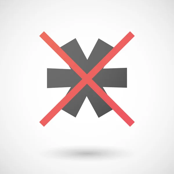 Niet toegestaan pictogram met een sterretje — Stockvector