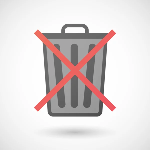 Není dovoleno ikonu odpadkového koše — Stockový vektor