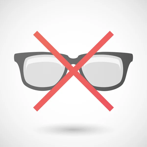 Not allowed icon with a glasses — Stock Vector