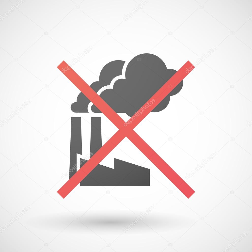 Not allowed icon with a factory