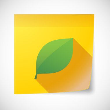 Yapışkan not simgesini bir yaprak ile
