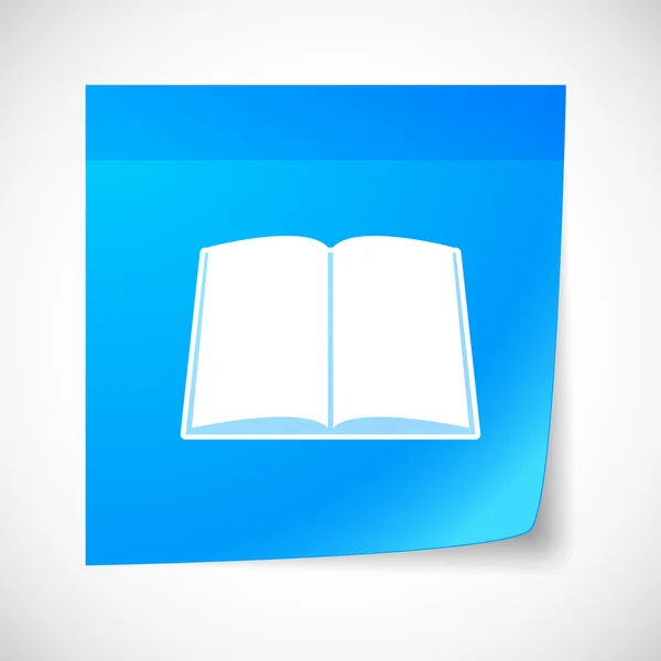Icône de note collante avec un livre — Image vectorielle