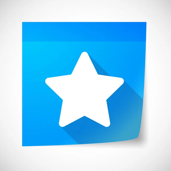 Sticky note icon with a star — Stock Vector