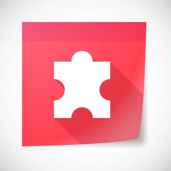 Icône de note collante avec une pièce de puzzle — Image vectorielle