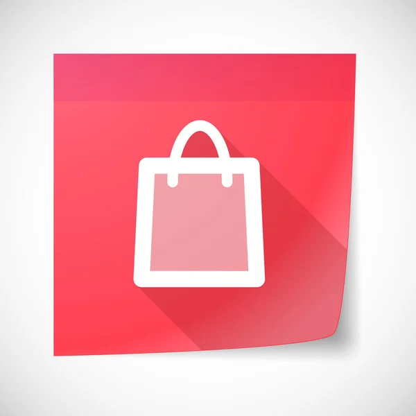 Icono de nota adhesiva con una bolsa de compras — Vector de stock