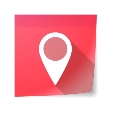 Yapışkan not simgesini bir harita işareti ile