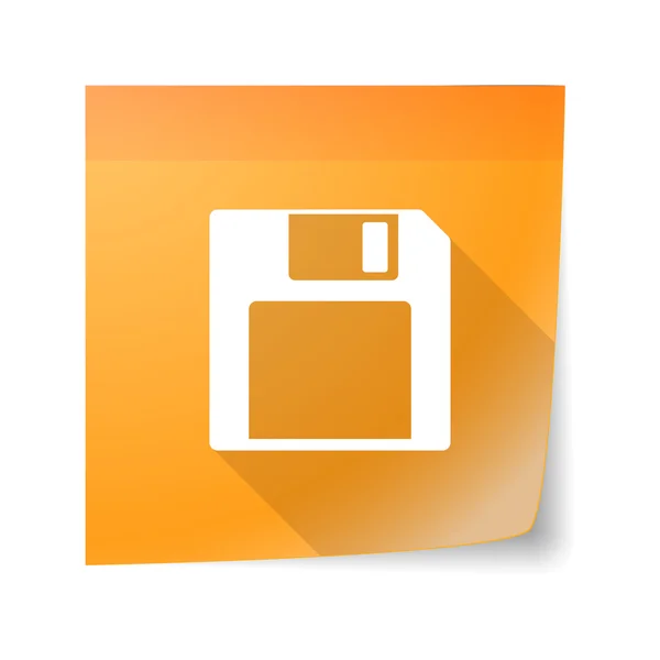 Poznámka Sticky note ikona s disketou — Stockový vektor