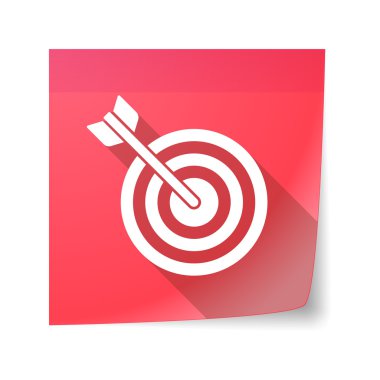 Yapışkan not simgesini bir dart tahtası ile