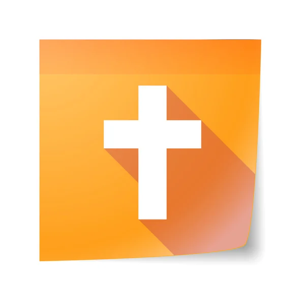 Kleverige notapictogram met een christelijk kruis — Stockvector