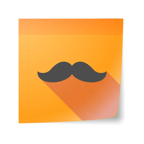 Sticky note icon with a moustache — Stock Vector