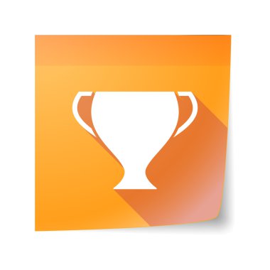 Yapışkan Not simgesi ile bir ödül Kupası