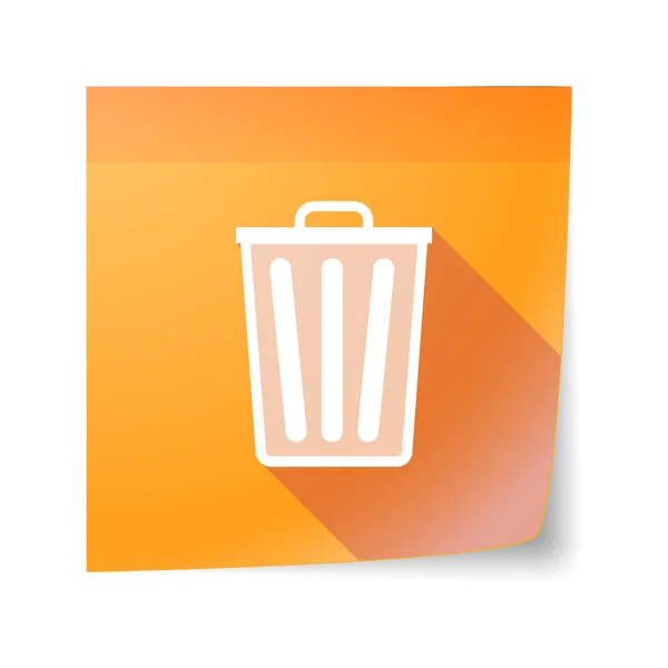 Ícone de nota pegajosa com uma lata de lixo — Vetor de Stock