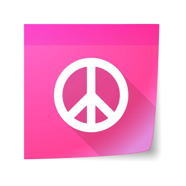 Sticky note icon with a peace sign — Stock Vector