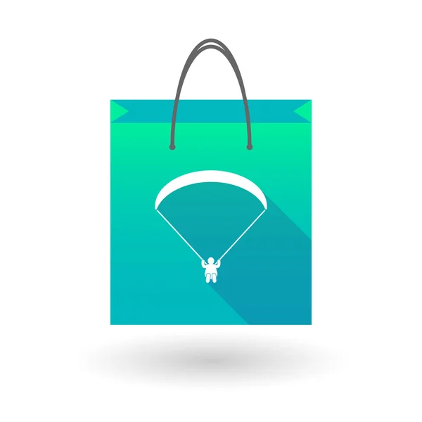 Shopping bag icon with a paraglider — Stock Vector