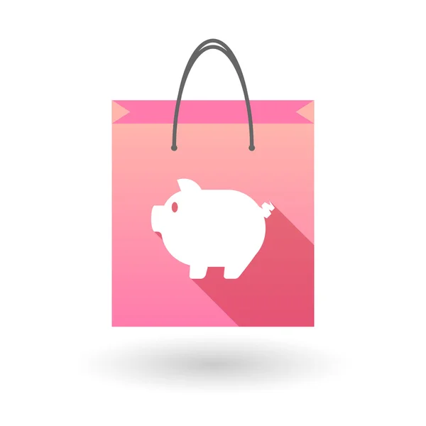 Shopping bag icon with a pig — Stock Vector