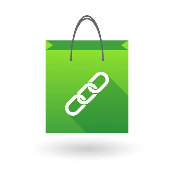 Icono de bolsa de compras con una cadena — Vector de stock